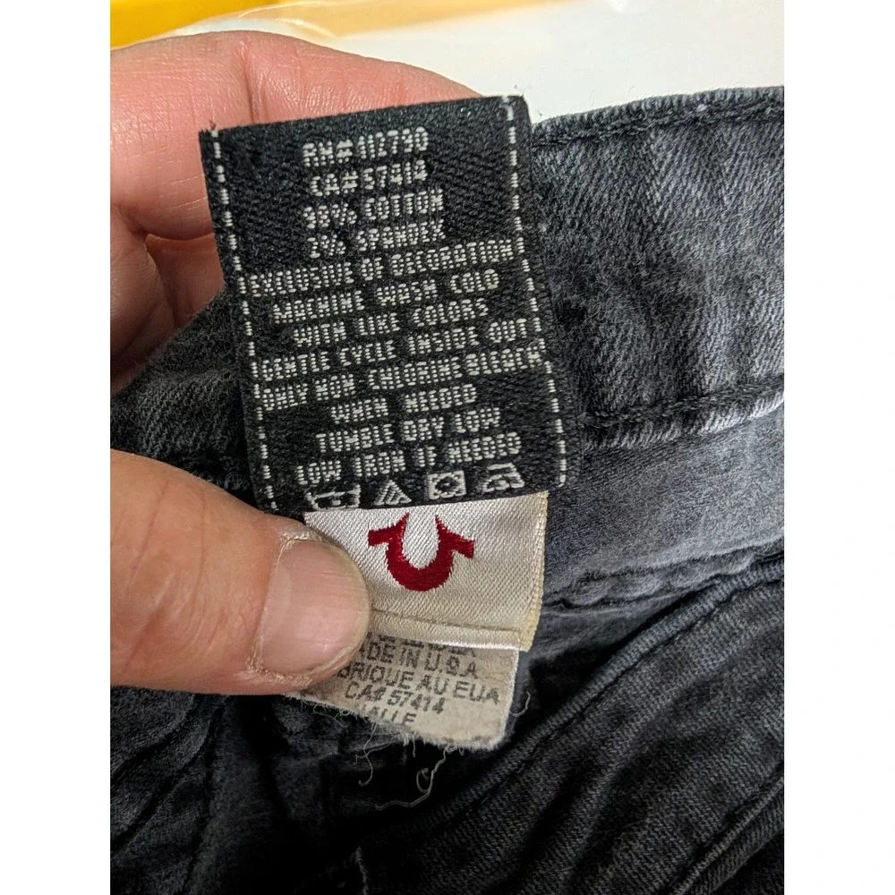True Religion‎ Mens Rocco Skinny Fit Jeans Charcoal Gray Made in USA Size 30